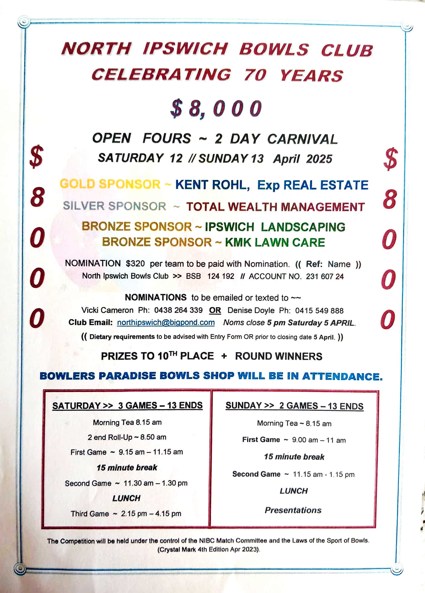 70 Year Carnival flyer
