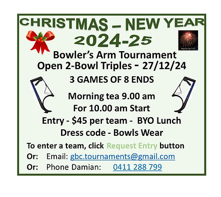 Christmas Bowlers Arm Tournament flyer