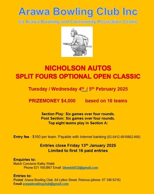 Split Fours Optional Open Classic flyer
