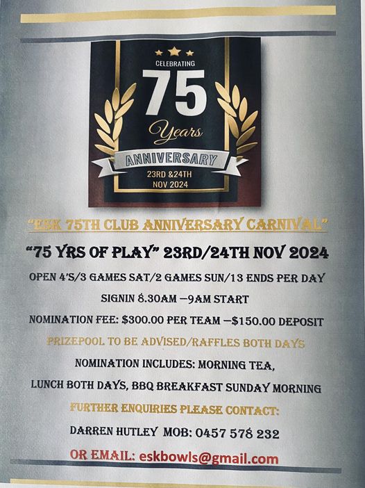Esk 75 Years Anniversary Carnival flyer