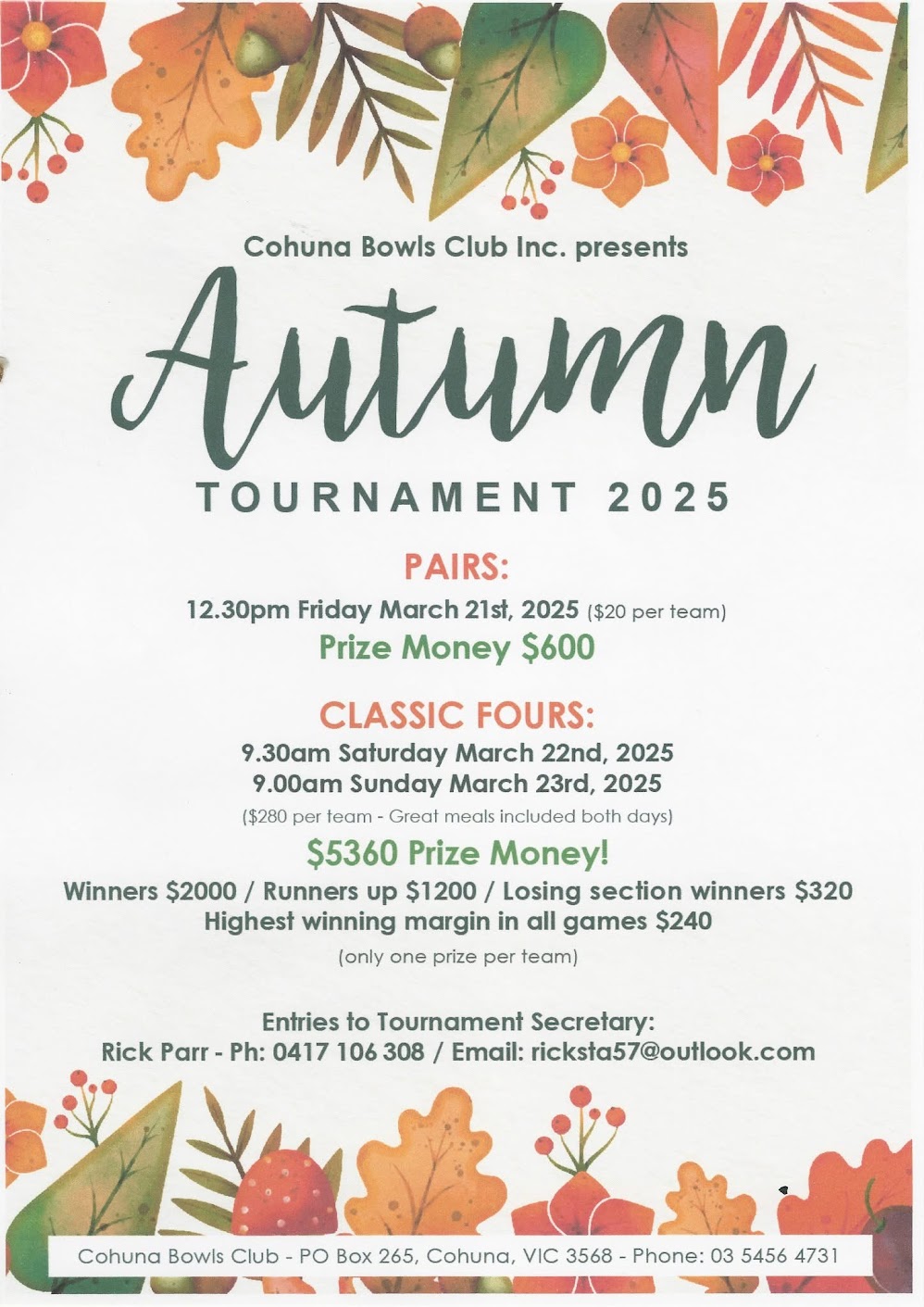 Autumn Classic Fours Tournament 2025