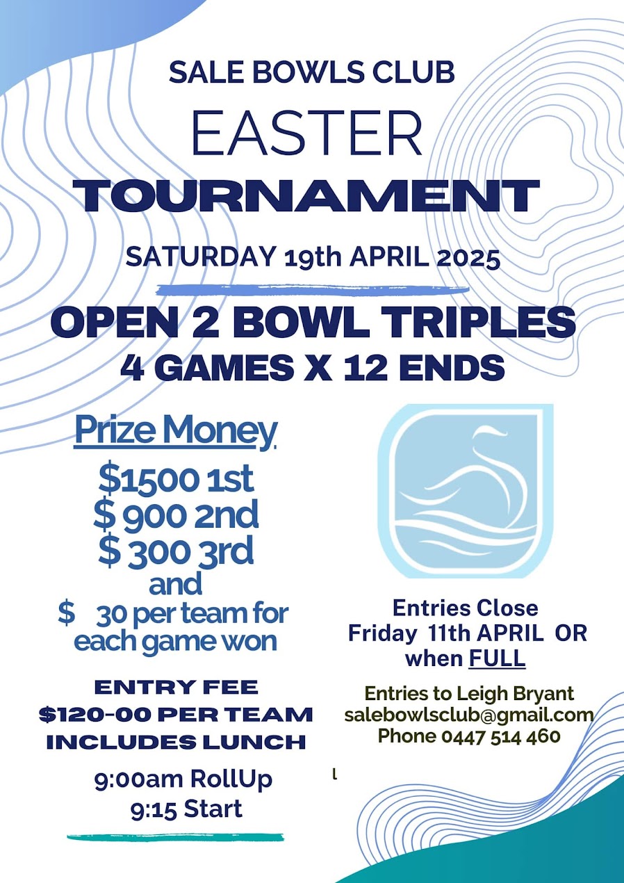 Sale Easter Tournament flyer