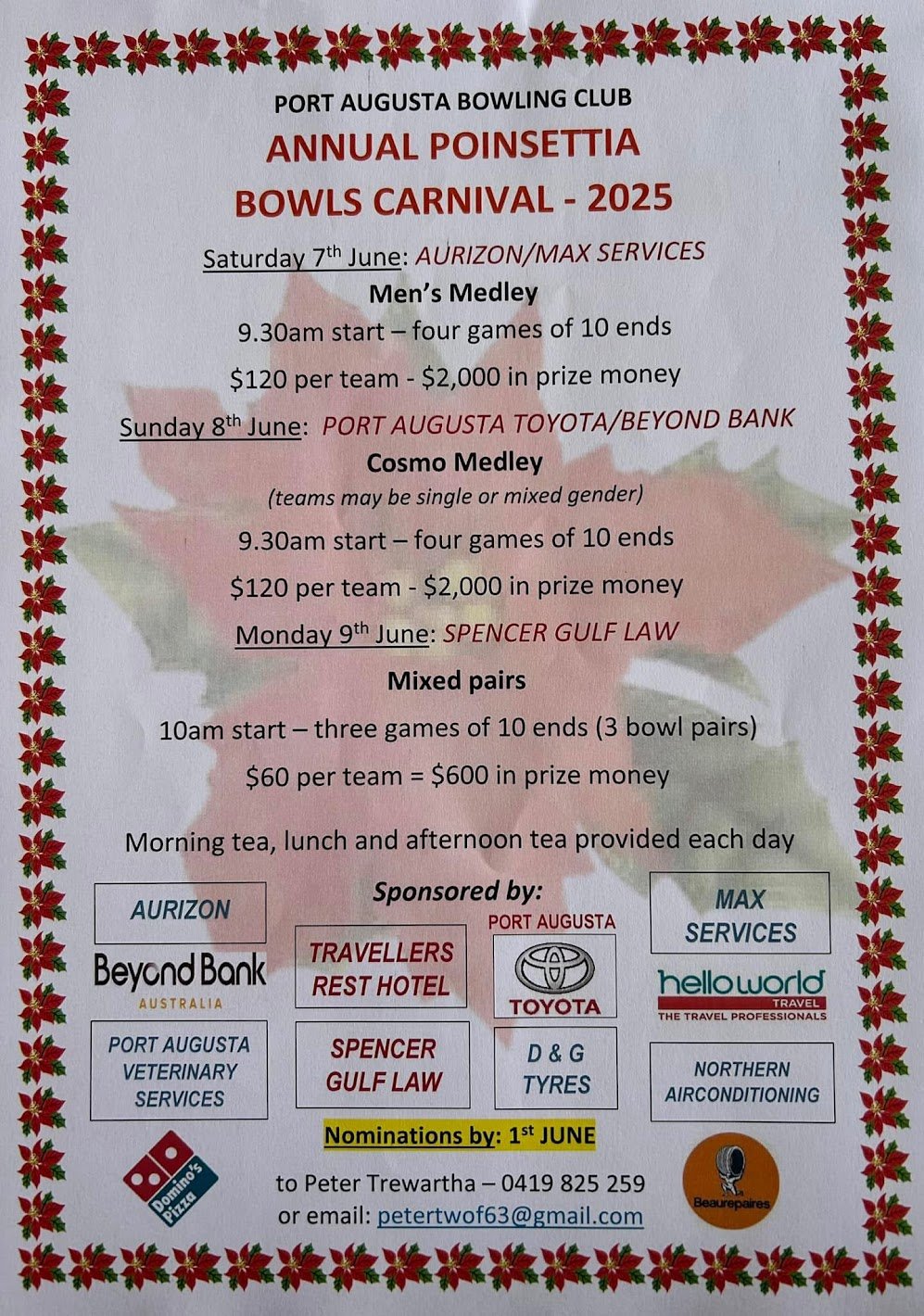 Annual Poinsettia Carnival – Cosmo Medley flyer