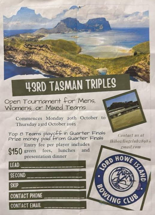 43rd Tasman Triples flyer