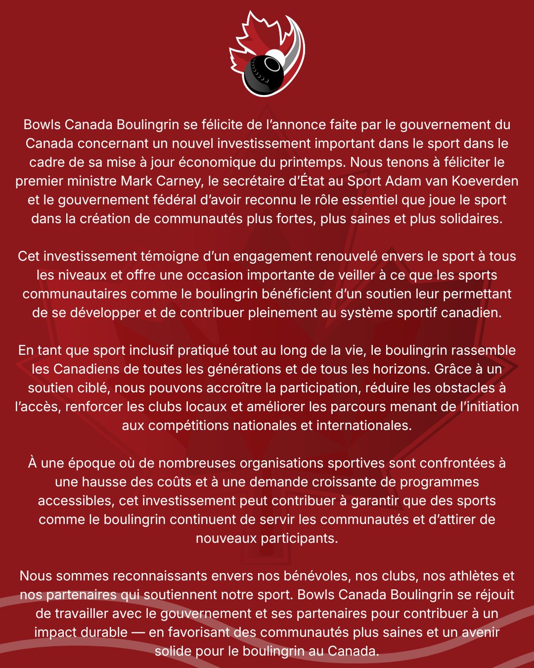 This Week’s Announcement Marks A Major Moment For Sport In Canada. We Thank The ... This Week’s Announcement Marks A Major Moment For Sport In Canada. We Thank The ...