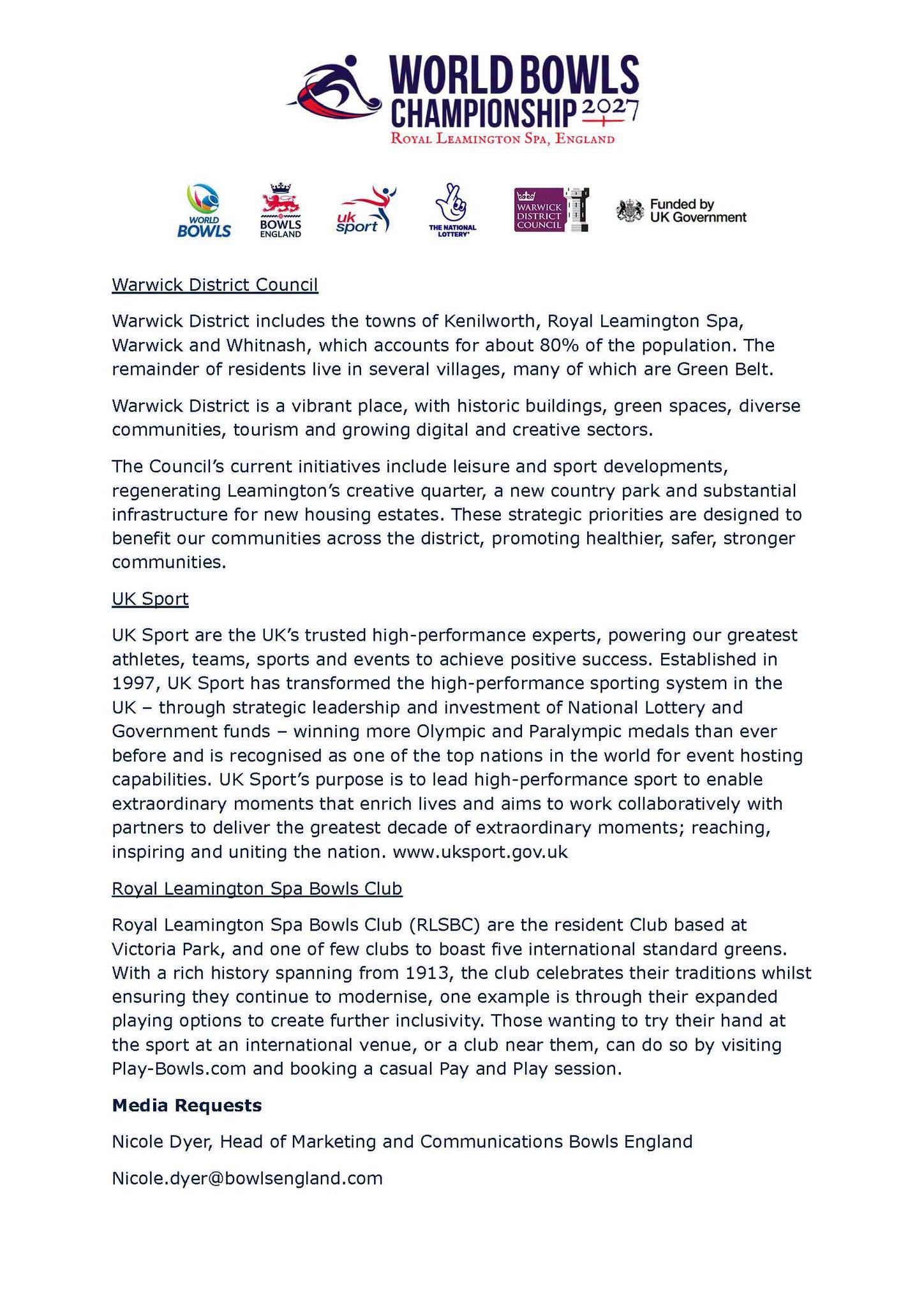 World Bowls And Bowls England Are Pleased To Announce That The 2027 World Bowls ... World Bowls And Bowls England Are Pleased To Announce That The 2027 World Bowls ...