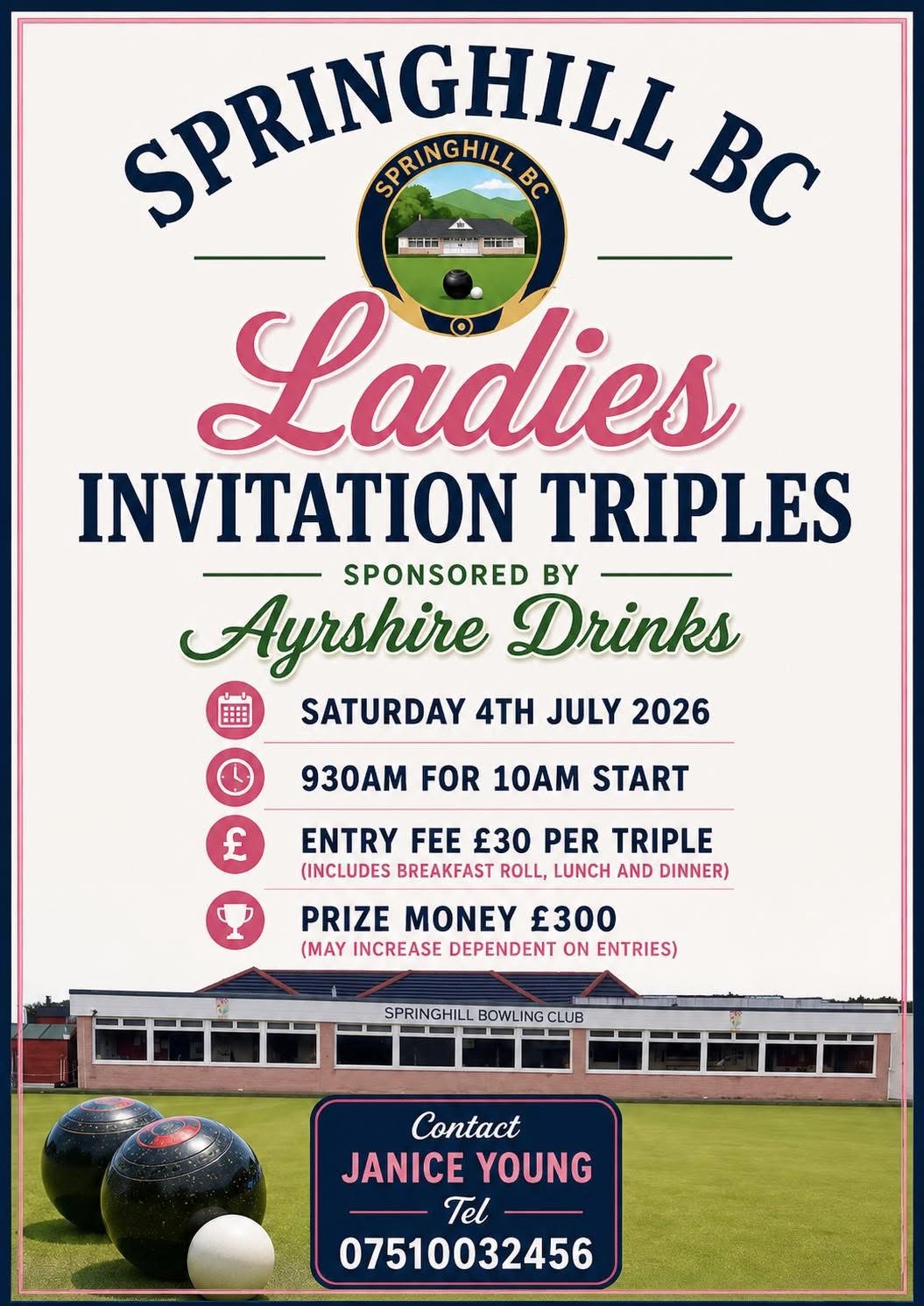 Springhill BC Ladies Invitation Triples flyer