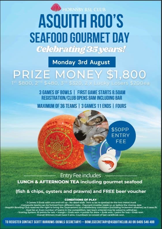 Asquith Roo’s Seafood Gourmet Day