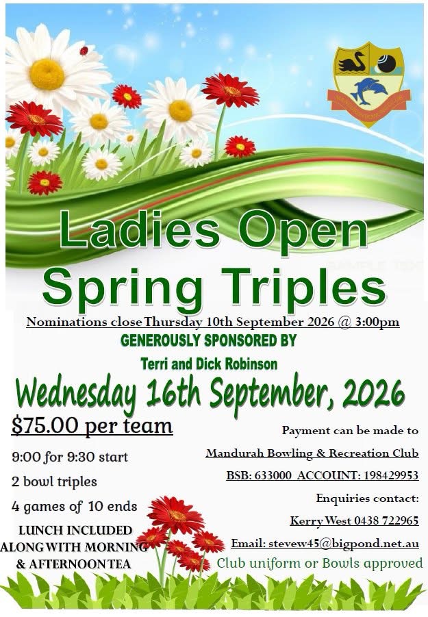 Ladies Open Spring Triples flyer