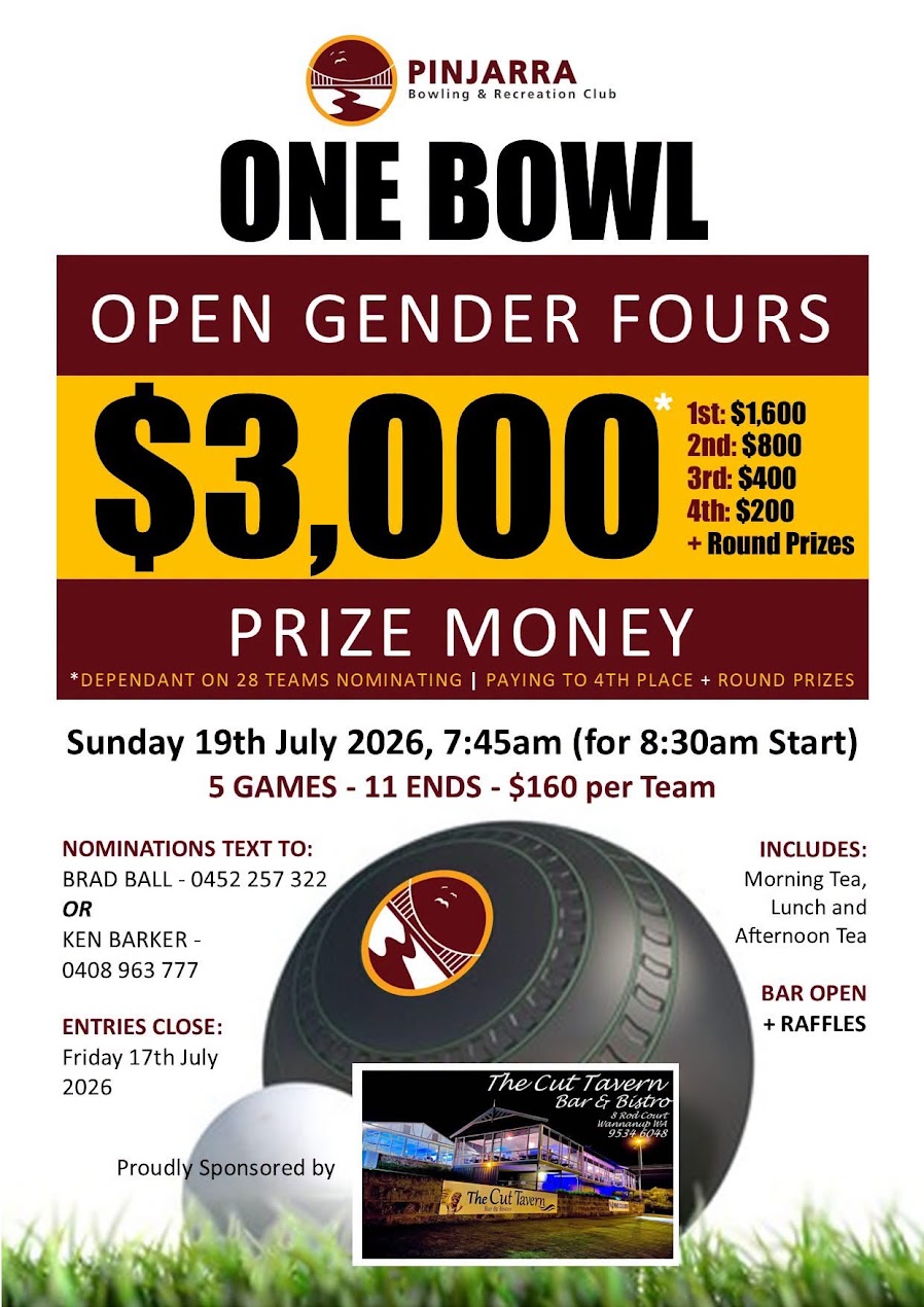 One Bowl Open Gender Fours flyer