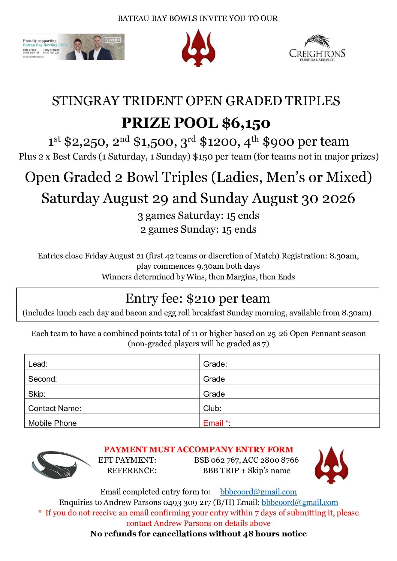 Stingray Trident Open Graded Triples flyer