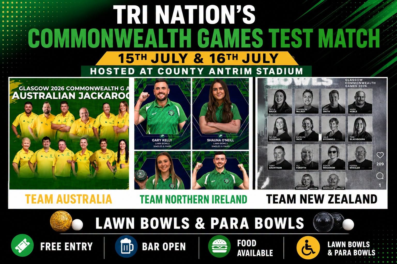 15th & 16th July Hosted At County Antrim Indoor Bowling Club