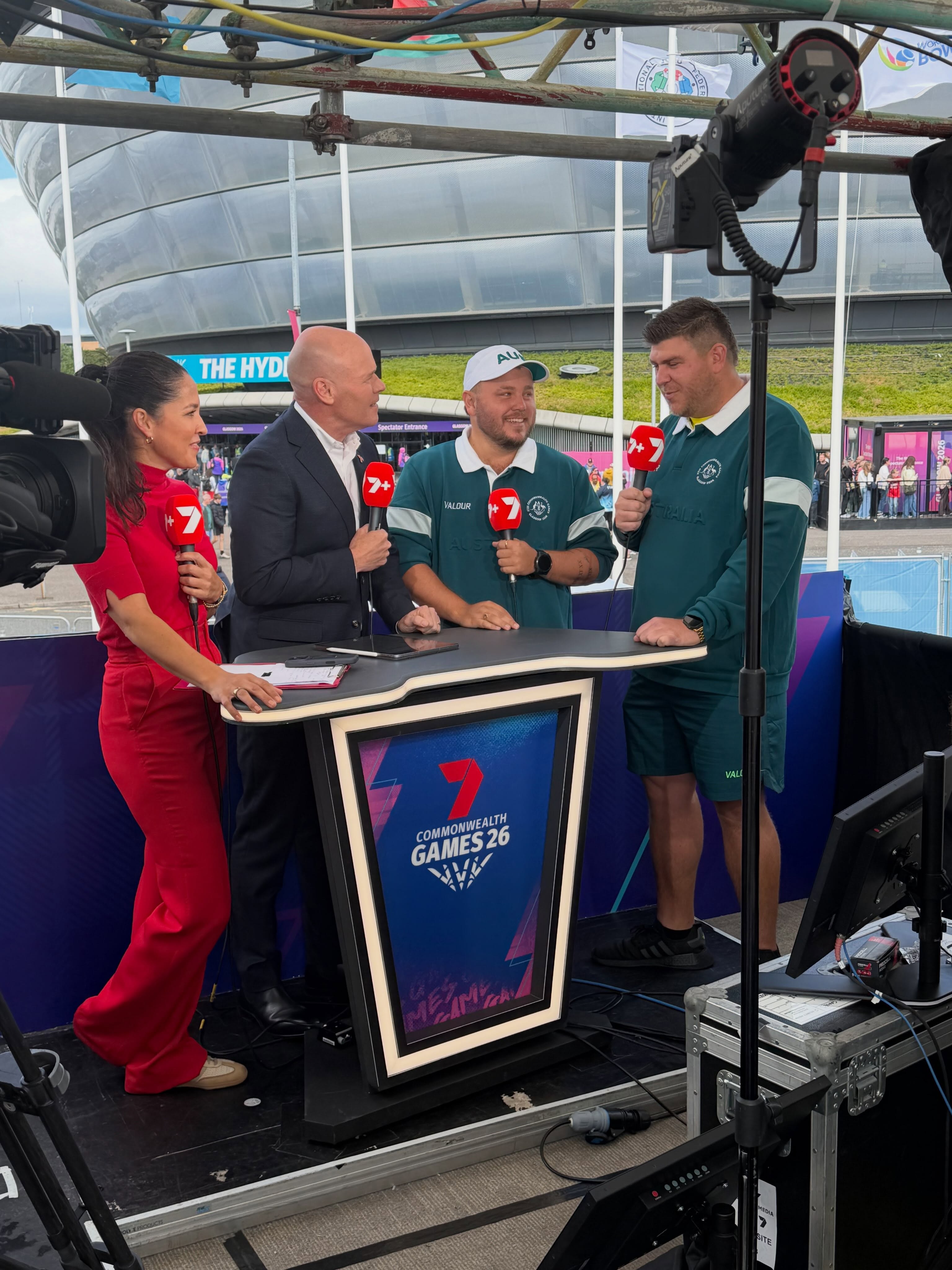 Bit Of Fun In The @7sportau Studio At #glasgow2026! Teysey And Corey In Fine Fo...