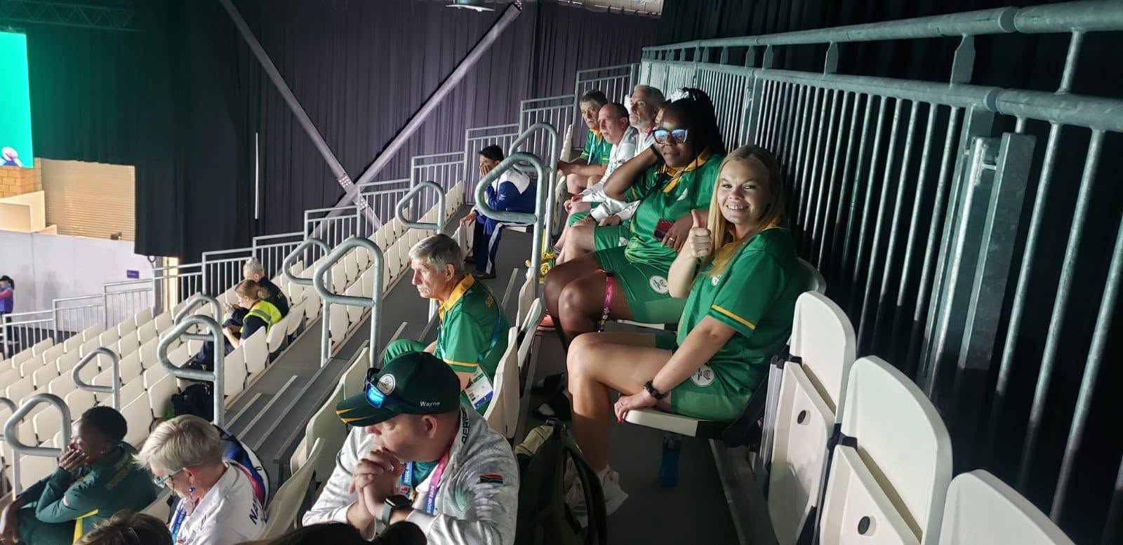 The Team Supporting Their Fellow Team Mates Play. #bowlssouthafrica #commonweal...
