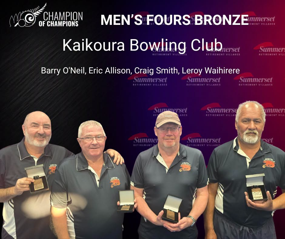 Congratulations To Our Champion Of Champion Men's Fours Winnes, And Finalists.