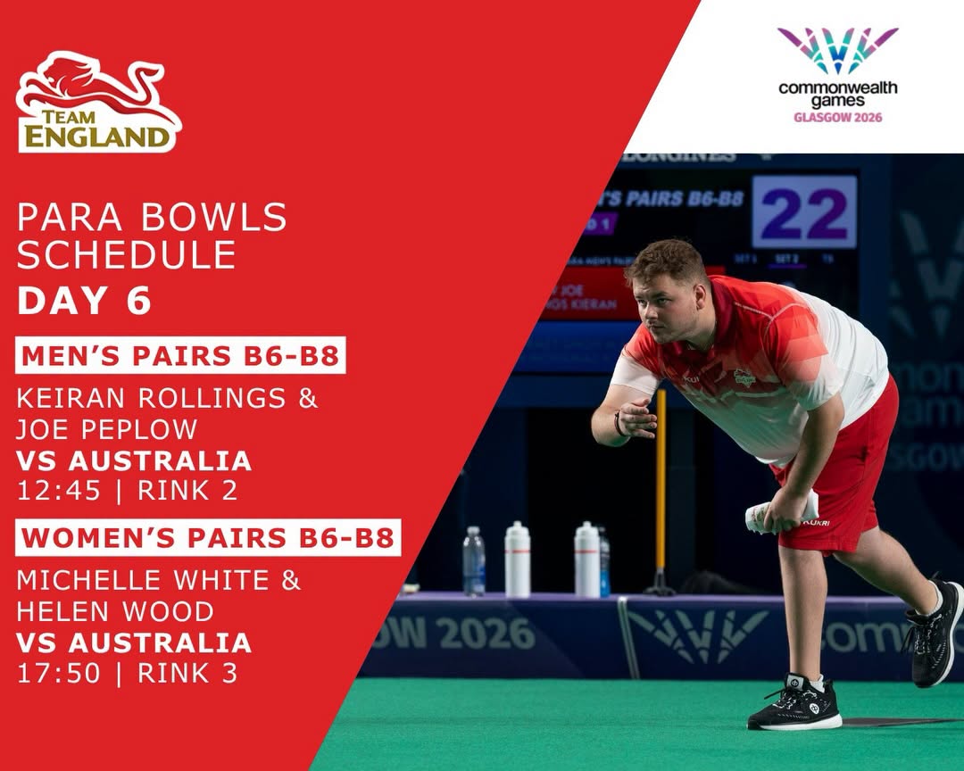 Team England Bowls And Para Bowls Day 6 Schedule It’s England Vs Bowls Australi...