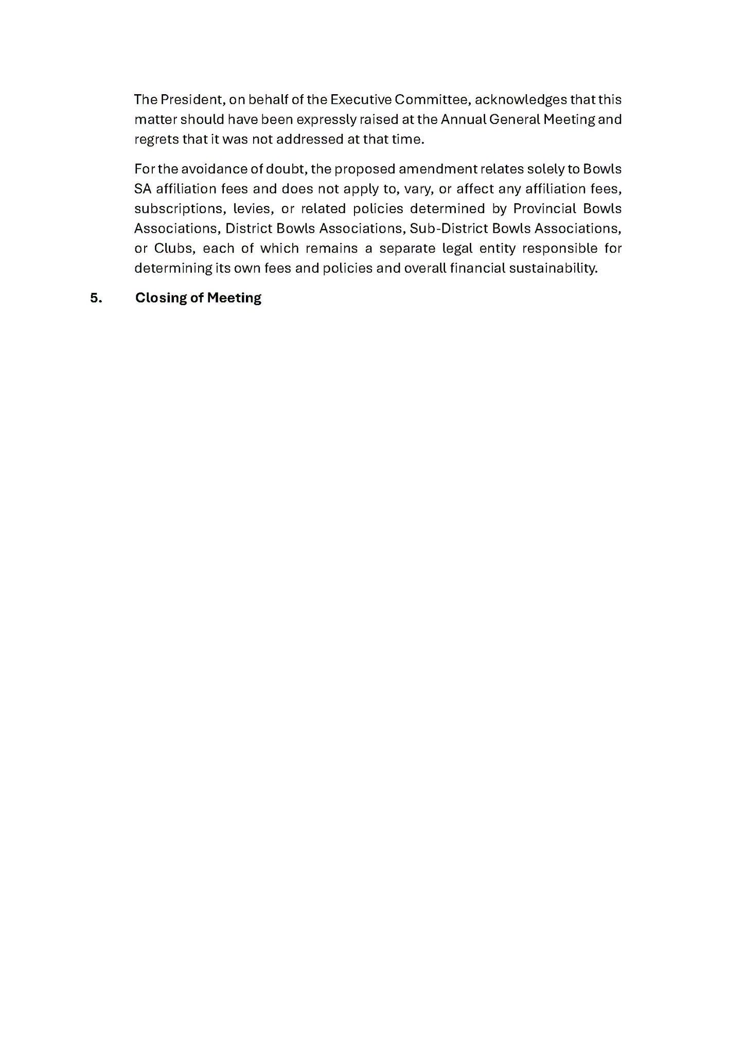 Circular 71 / 2026 Bowls Sa: Circular 65/2026 And Bowls Sa Affiliation Fees Poli...