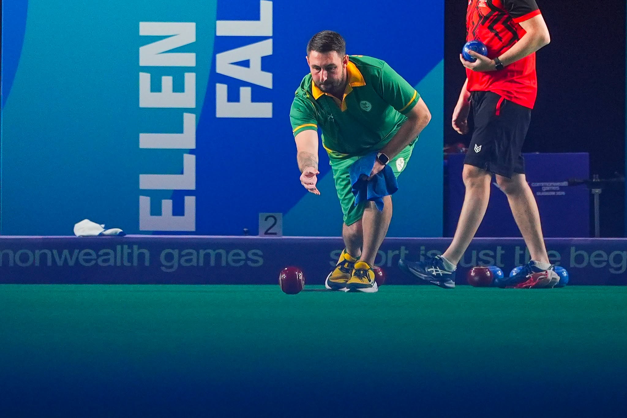 Scenes From A Dominant 2-0 Win Over Isle Of Man In The Men’s Pairs Lawn Bowls! ...