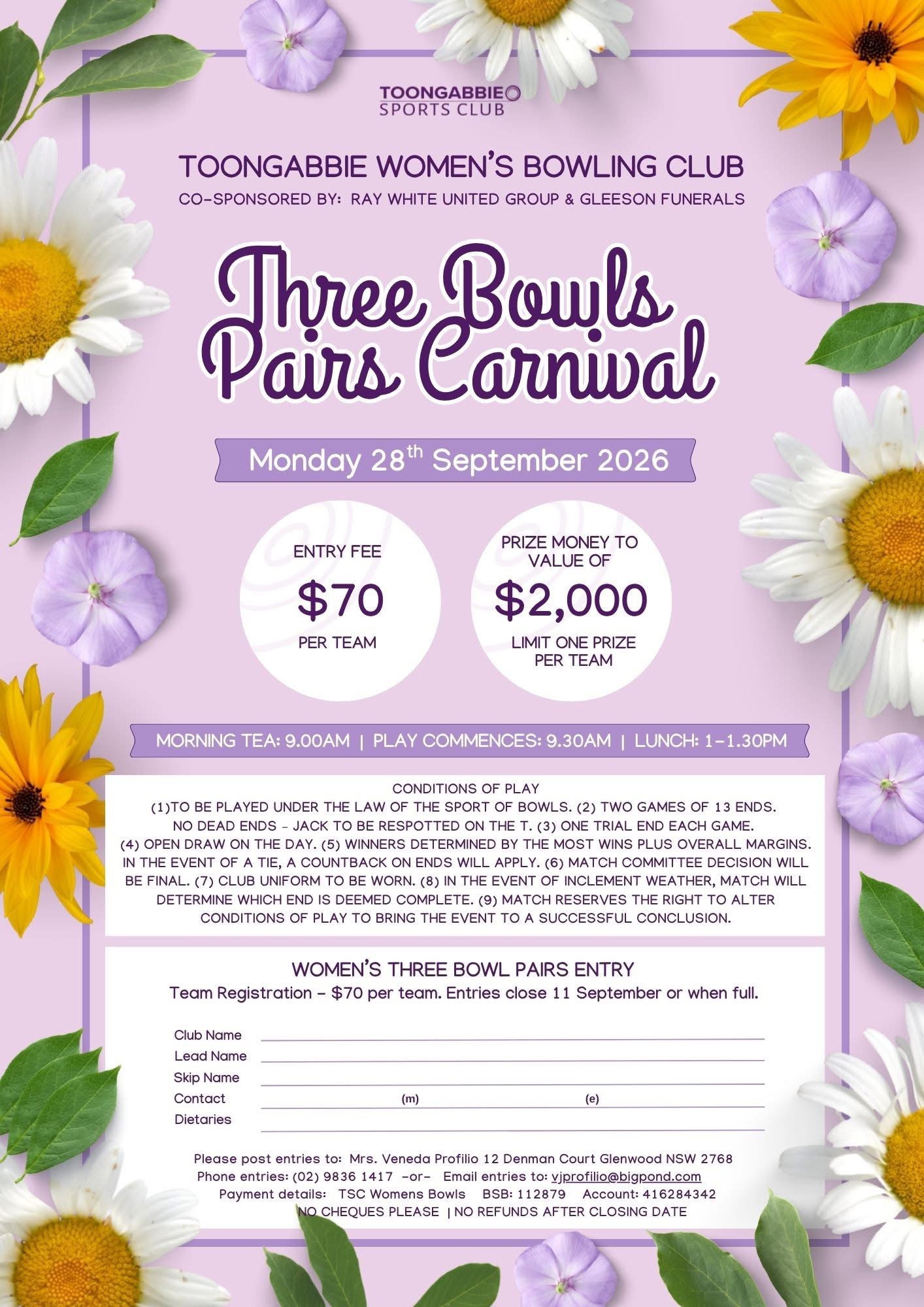 Three Bowls Pairs Carnival
