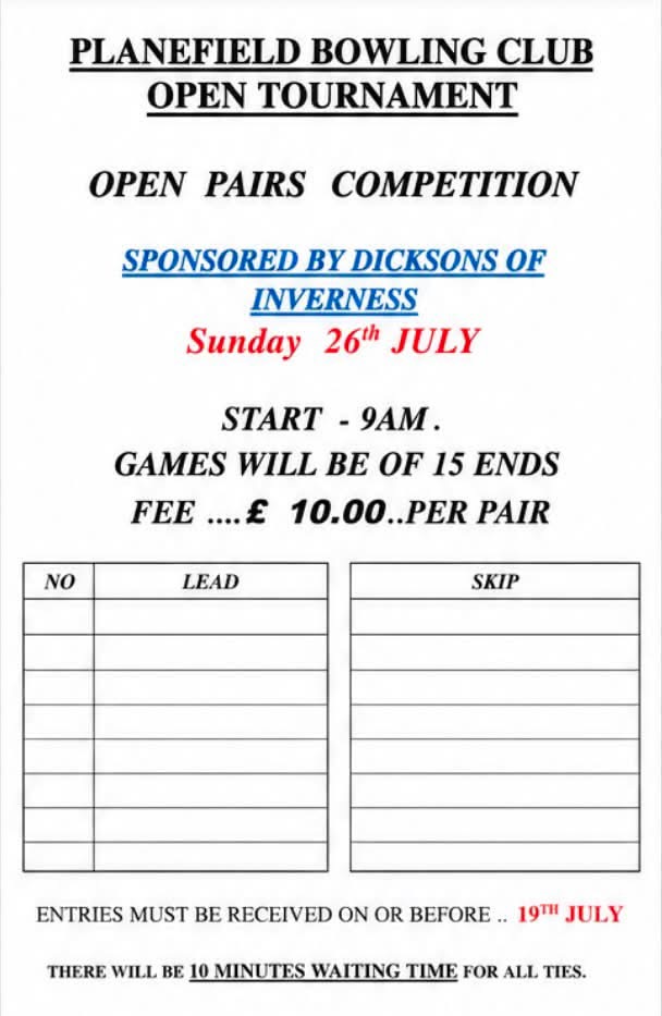 Open Pairs Competition