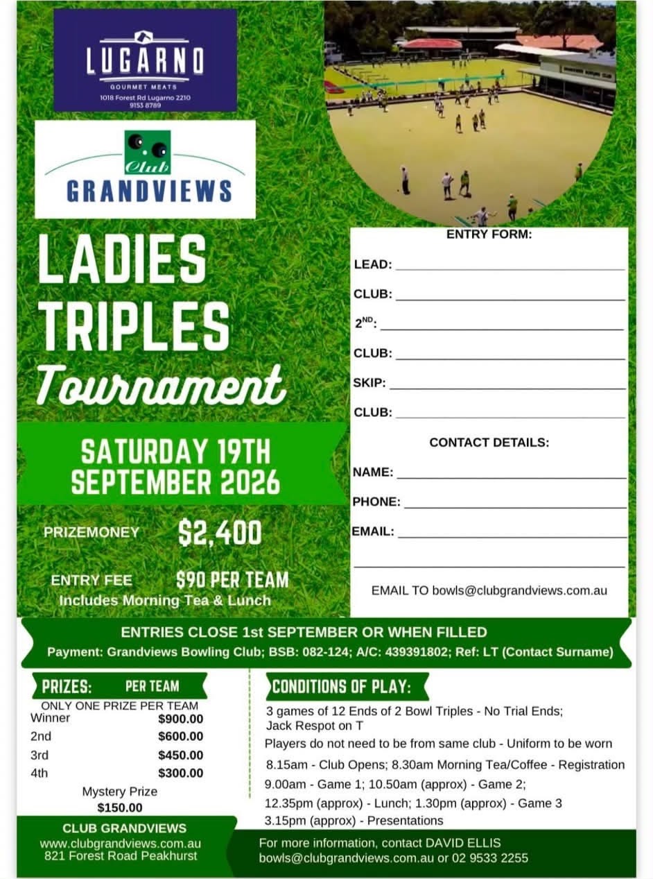 Ladies Triples Tournament flyer