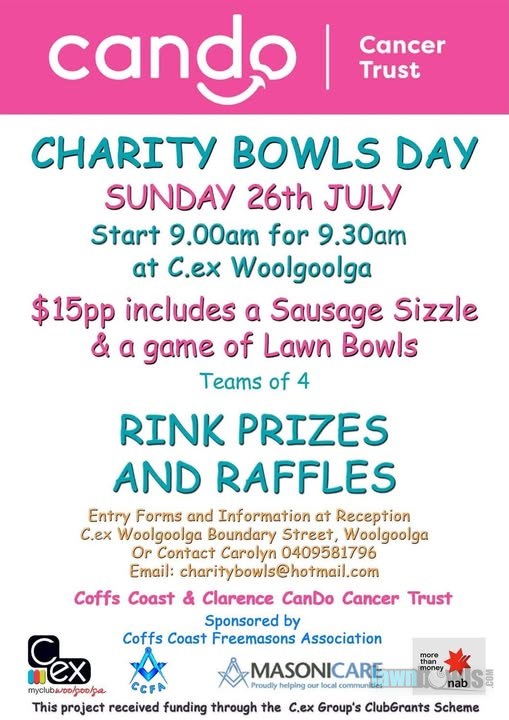 Charity Bowls Day flyer