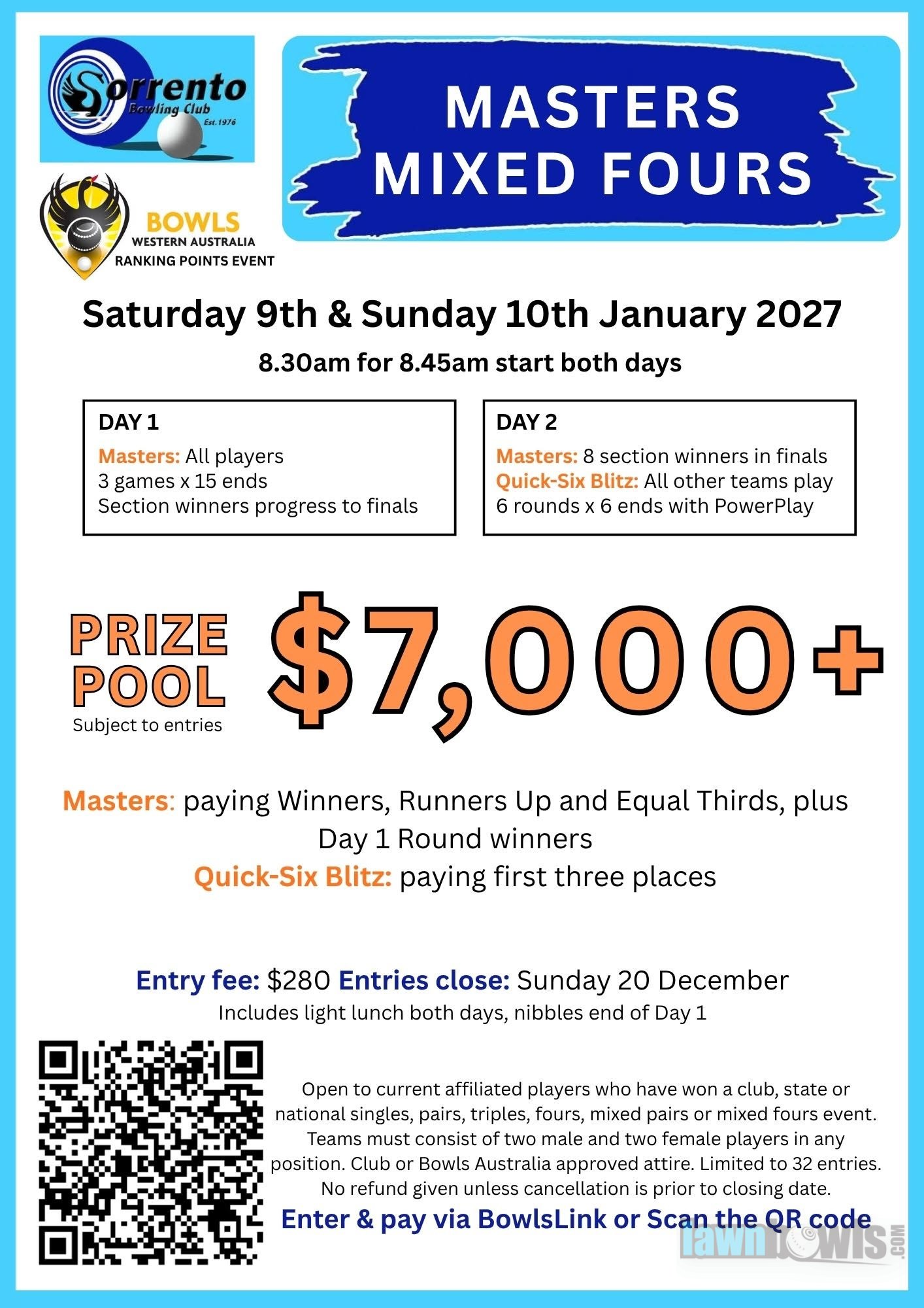 Masters Mixed Fours flyer