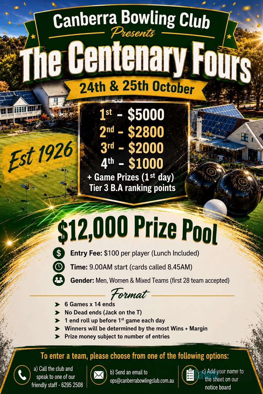The Centenary Fours flyer