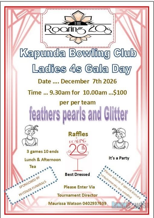 Kapunda Ladies 4s Gala Day flyer