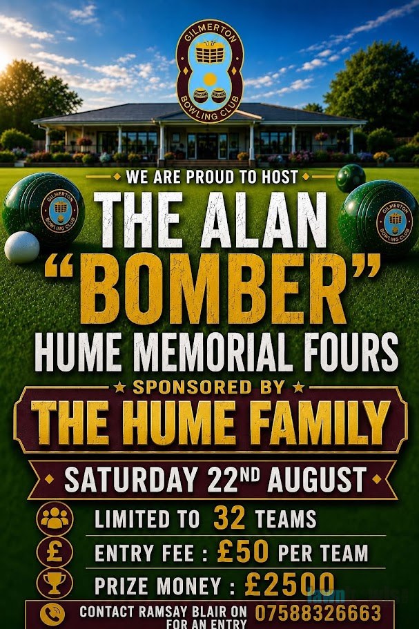 The Alan Bomber Hume Memorial Fours flyer