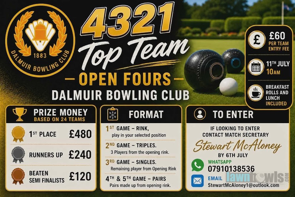 4321 Top Team – Open Fours flyer