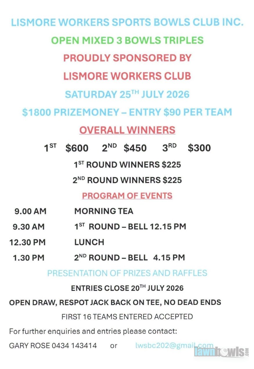 Open Mixed 3 Bowls Triples flyer