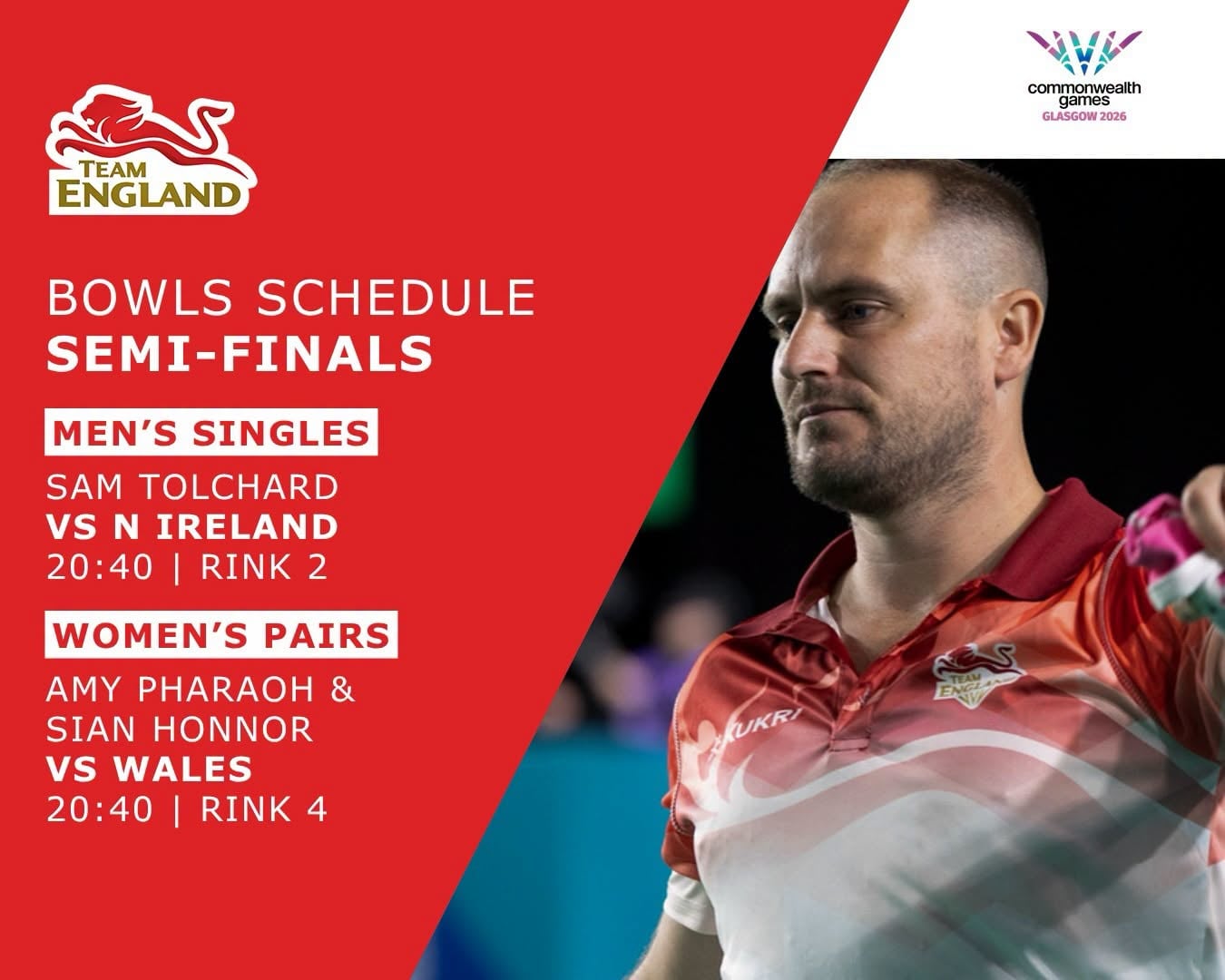 Men’s Singles & Women’s Pairs Semis... Watch Sam Tolchard, Amy Pharaoh & Sian Hon...