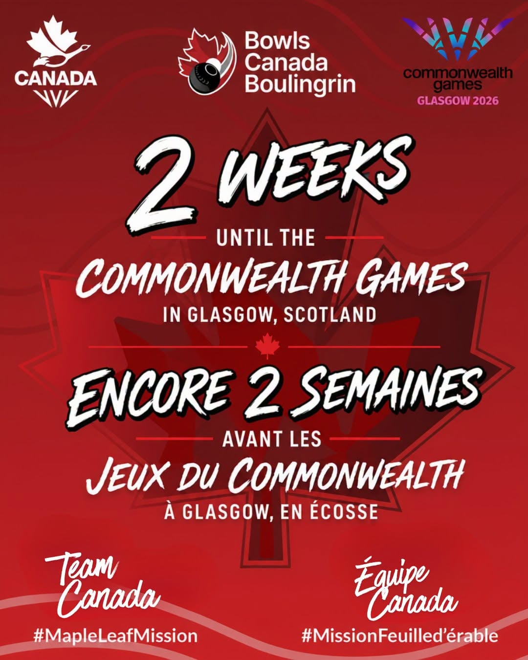 Only 2 Weeks To Go! The Countdown Is On! Team Canada Will Hit The Greens In Gl...