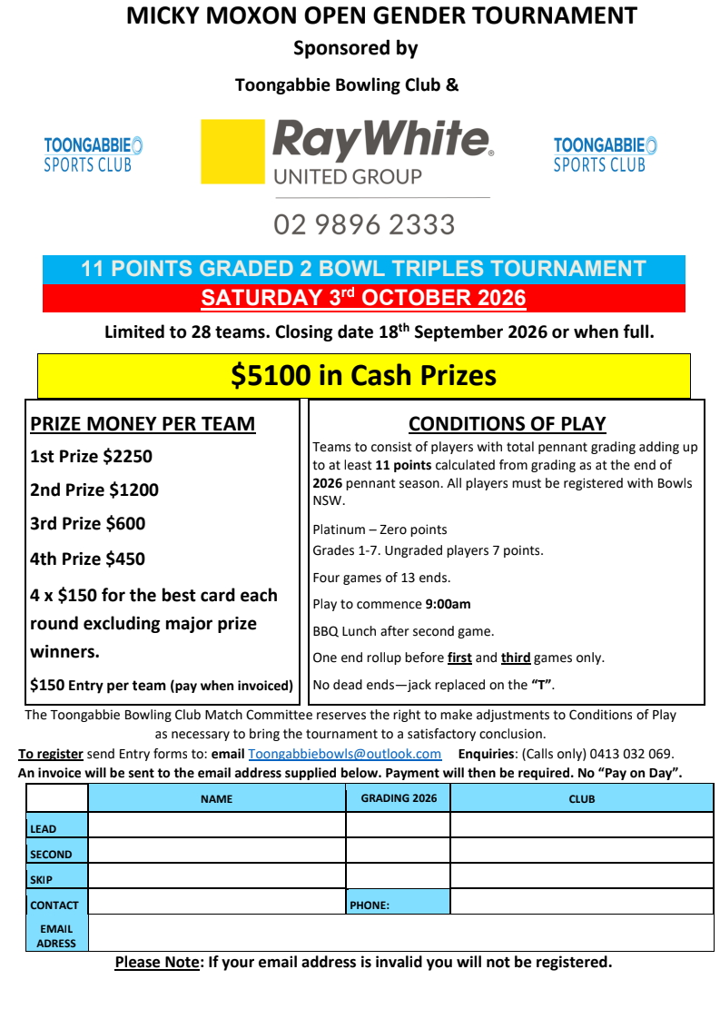 Micky Moxon Open Gender Tournament