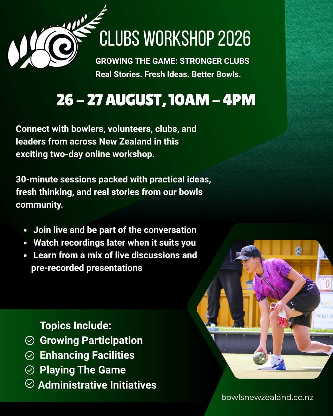 26-27 August 2026 | Clubs Workshop Join Bowlers, Volunteers, Club Leaders And Ad...