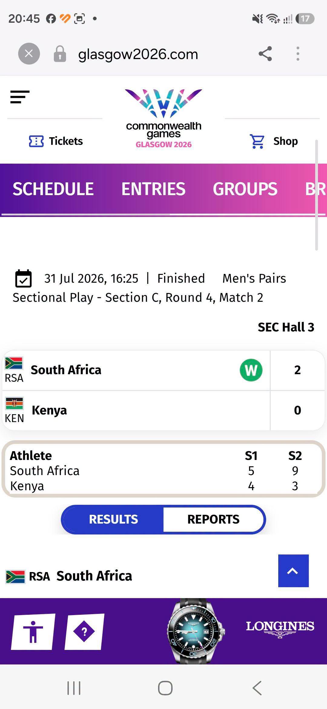 Commonwealth Games Glasgow 2026 – South Africa Wins! Another Excellent Result...