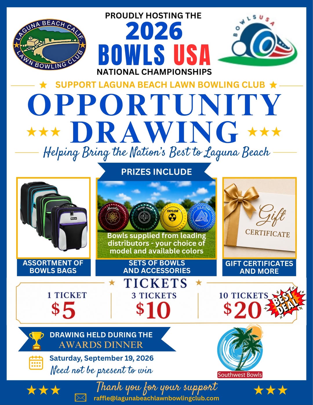 HELP US HOST THE NATION’S BEST IN LAGUNA BEACH! Laguna Beach Lawn Bowling Club i…