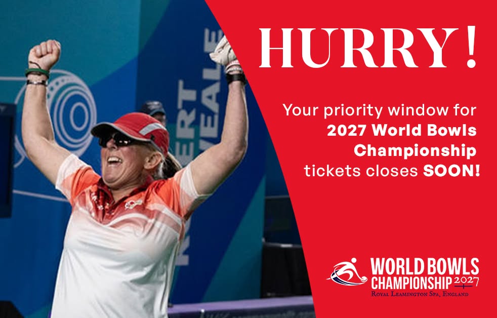 Hurry! If You Signed Up For Priority Ticket Access For The 2027 World Bowls Ch...