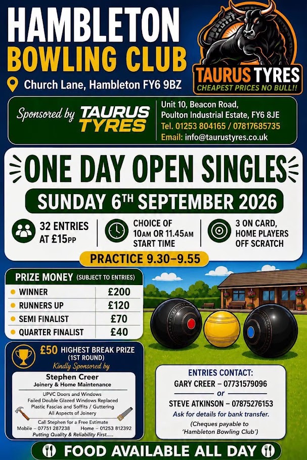 One Day Open Singles flyer