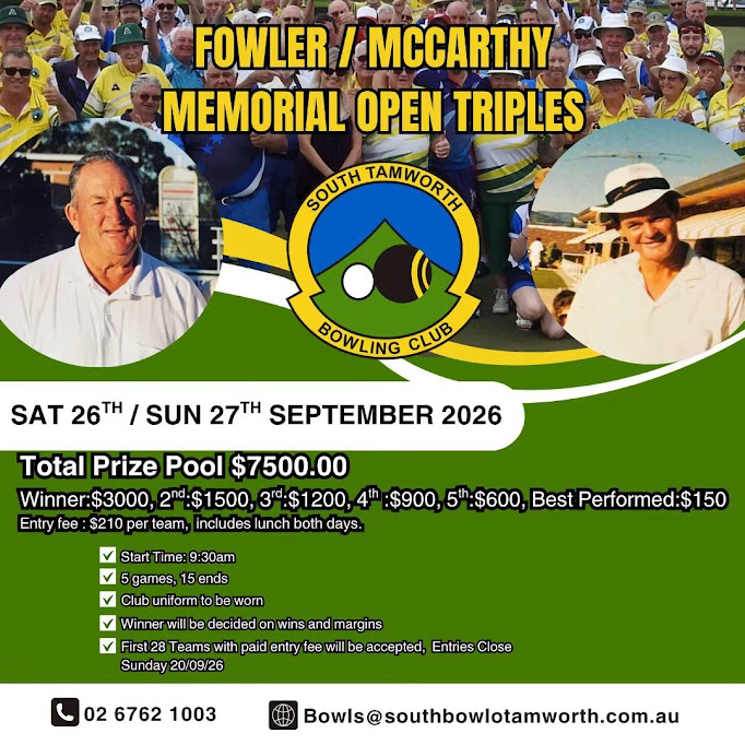 Fowler / McCarthy Memorial Open Triples flyer
