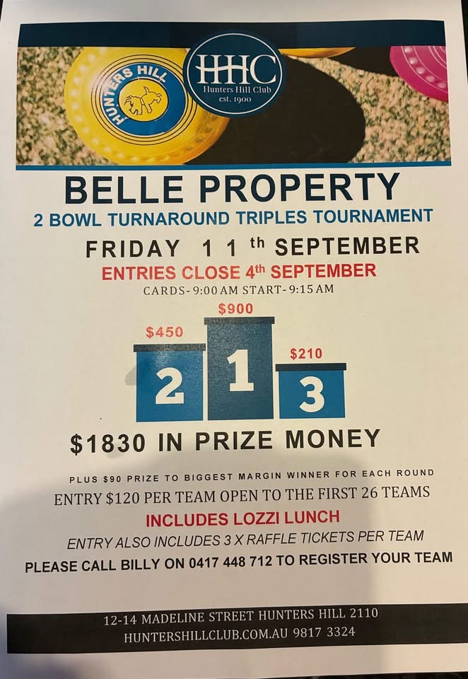 Belle Property 2 Bowl Turnaround Triples Tournament flyer