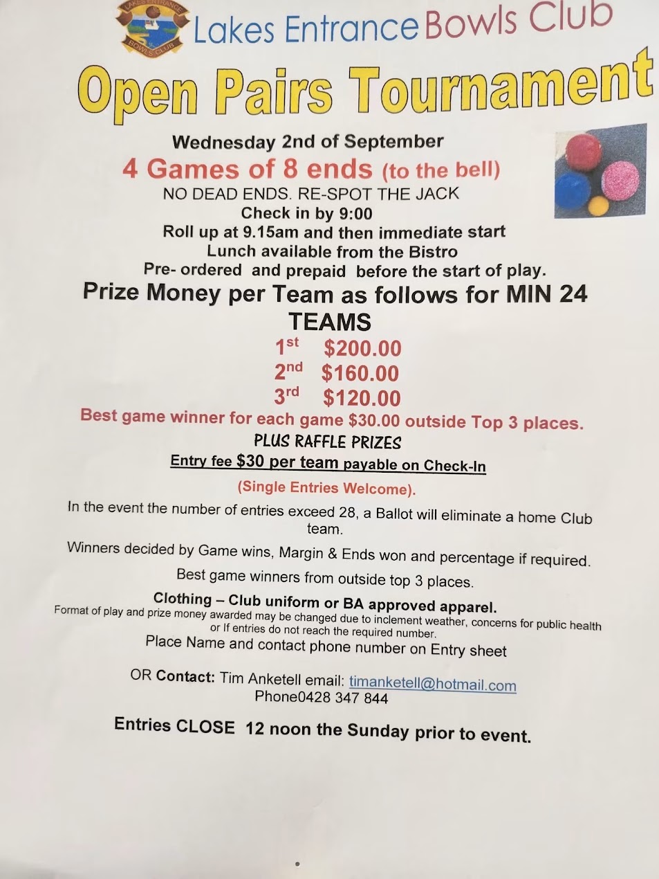 Open Pairs Tournament