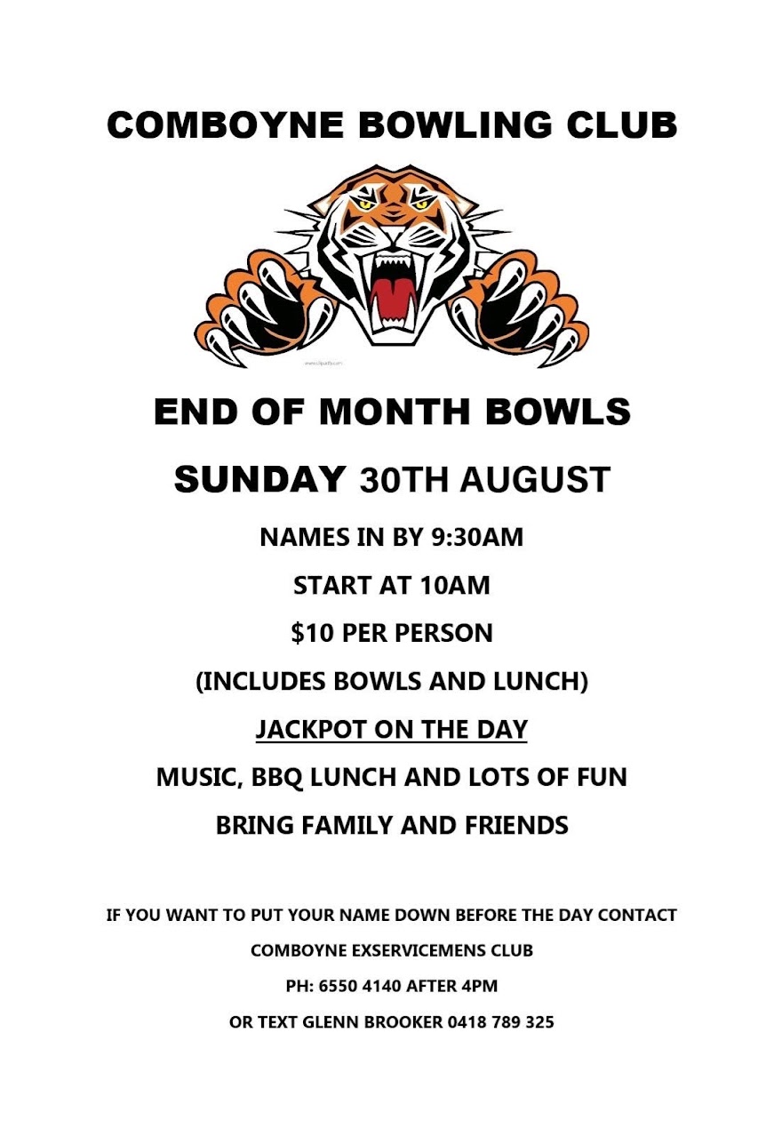 End of Month Bowls flyer