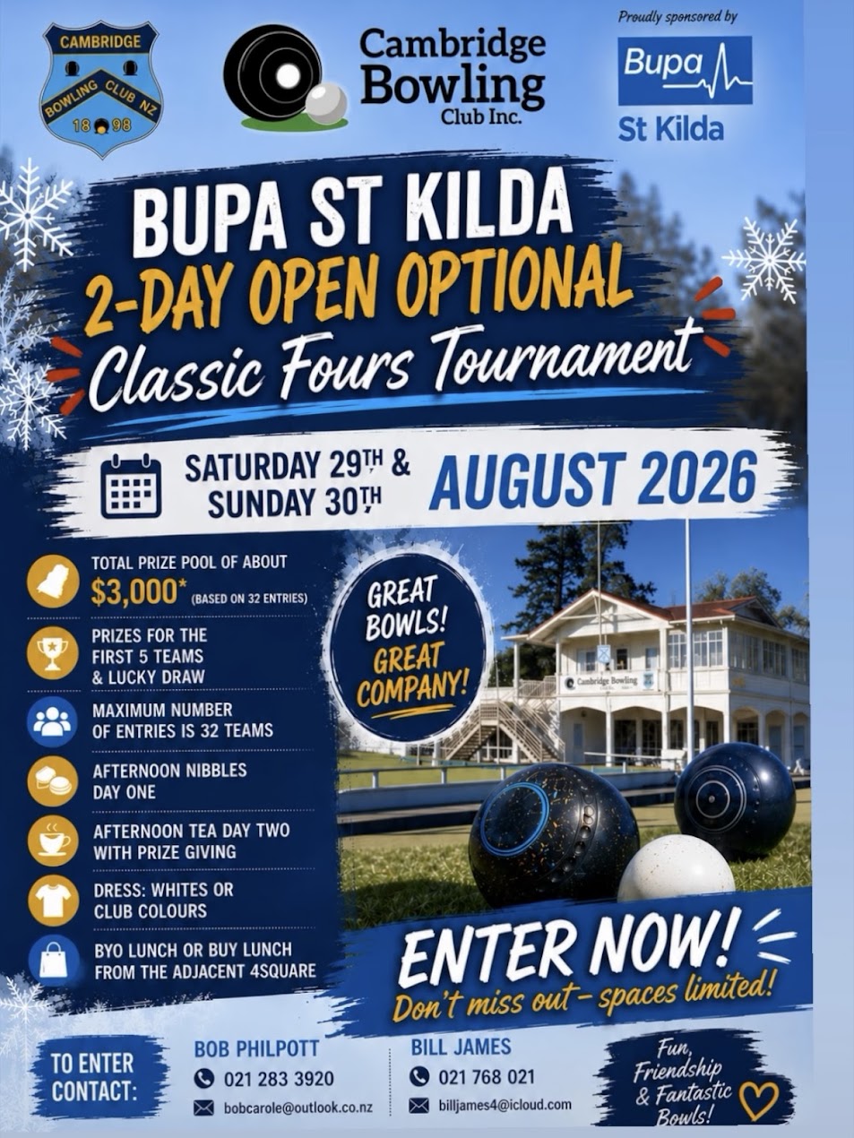 Bupa St Kilda 2-Day Open Optional Classic Fours Tournament flyer