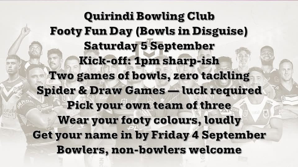Footy Fun Day (Bowls in Disguise) flyer