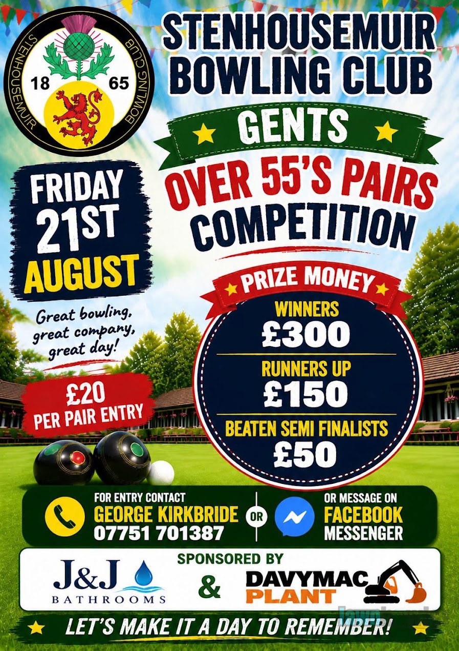 Gents Over 55’s Pairs Competition flyer