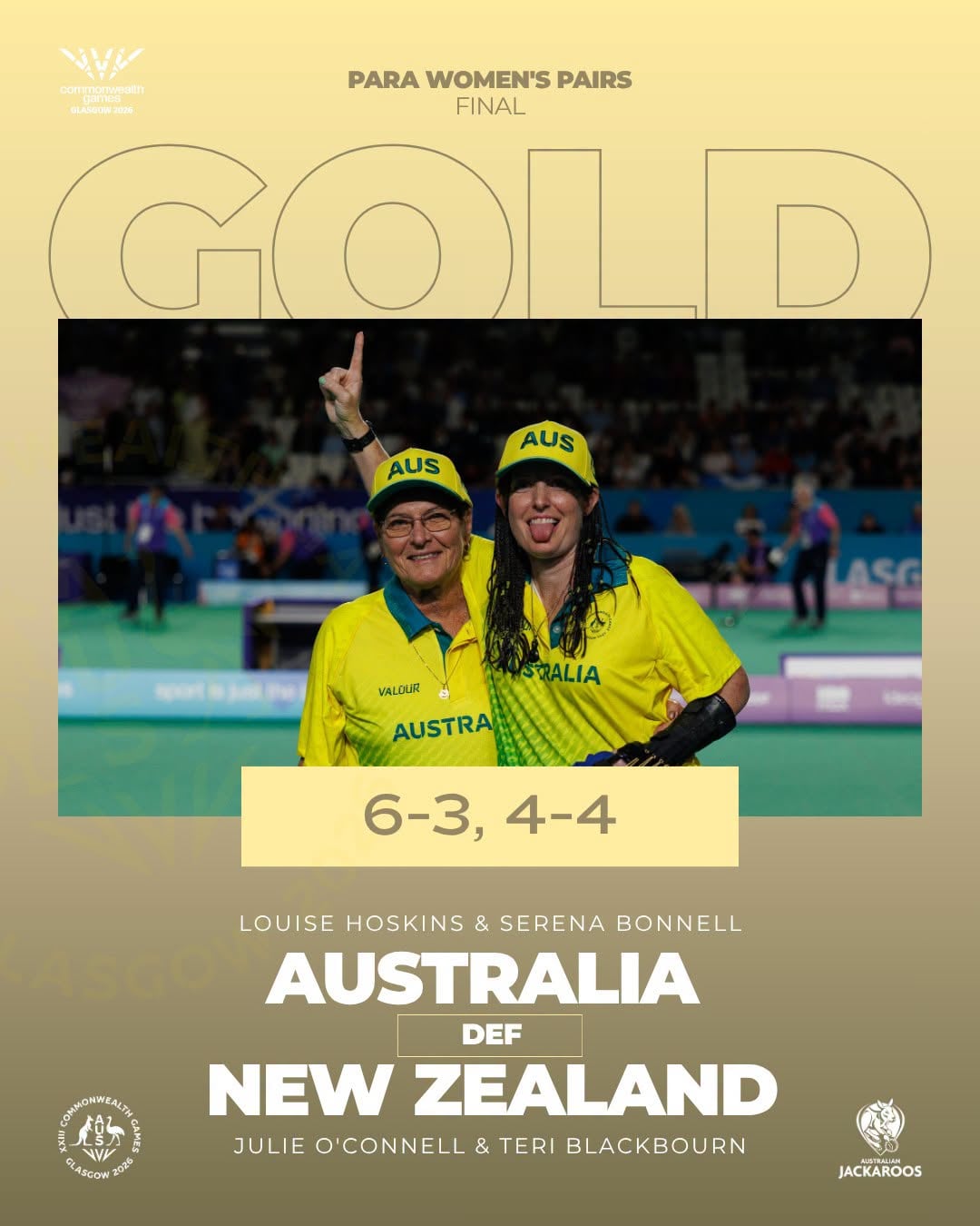 Wow, Just Wow! Louise Hoskins And Serena Bonnell Earn The Jackaroos' First Gold...