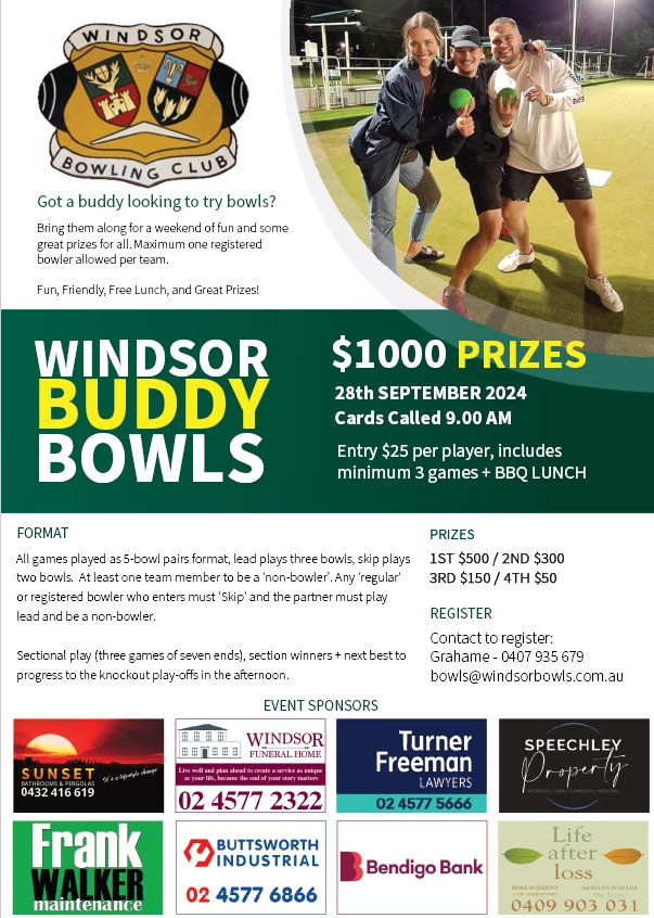 Windsor Buddy Bowls flyer