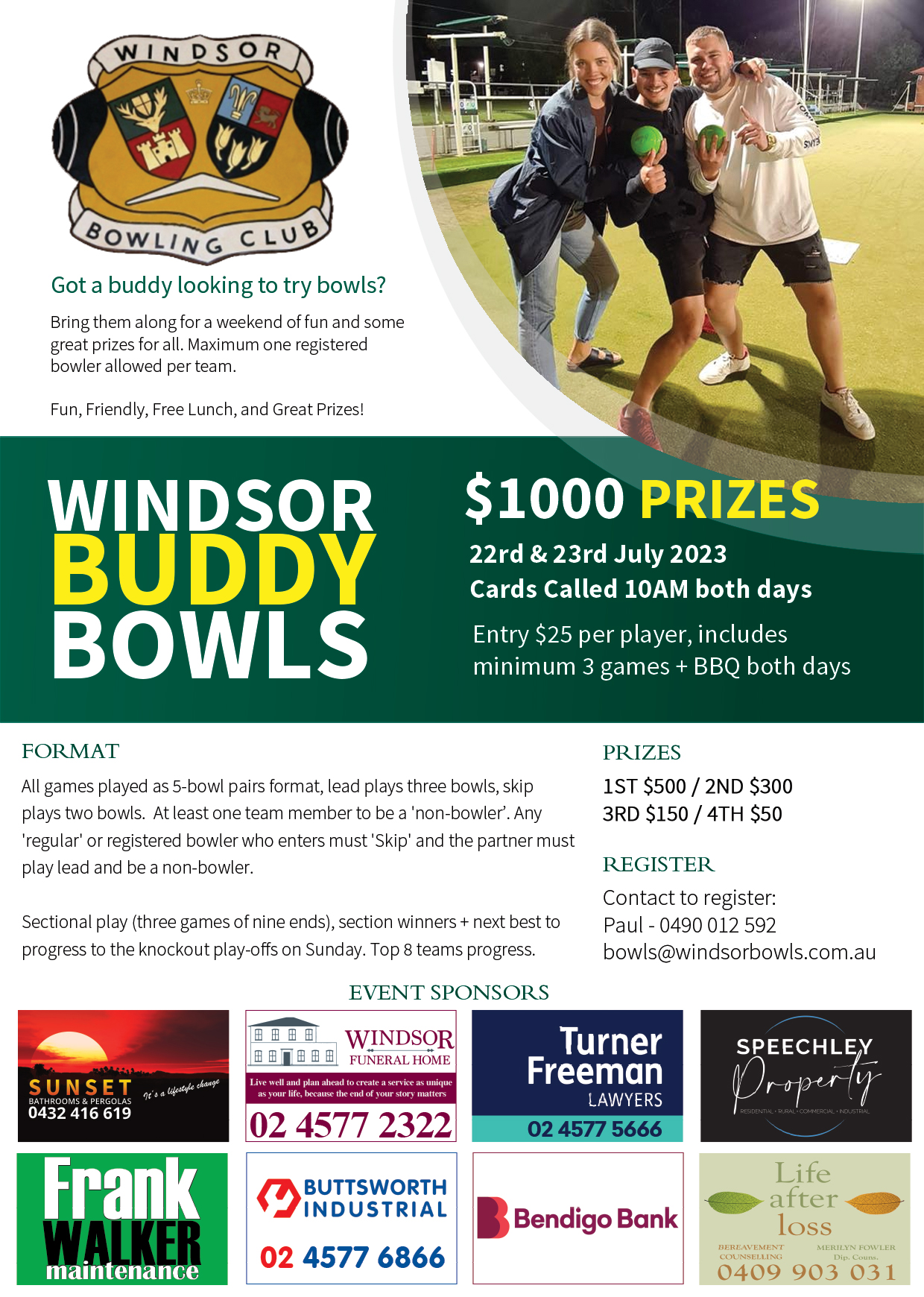 Windsor Buddy Bowls flyer